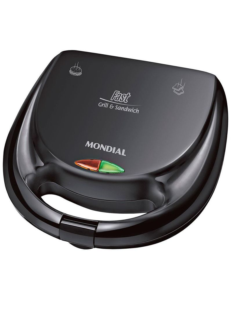 Sanduicheira fast grill e sandwich mondial s-12 750w - preta