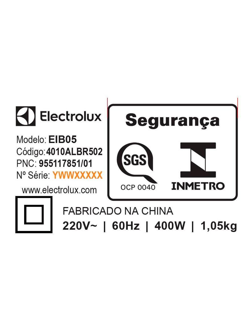 Mixer electrolux eib05 400w tecnologia truflow power system preto