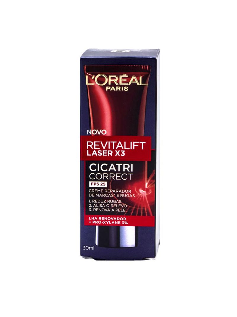 Creme hidratante facial anti-idade l'oréal paris revitalift laser x3 cicatri correct fps25