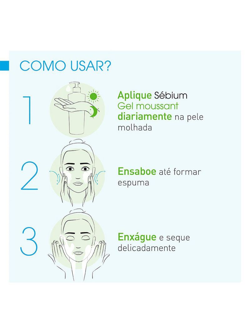 Gel de limpeza facial antioleosidade de alta tolerância bioderma sébium gel moussant