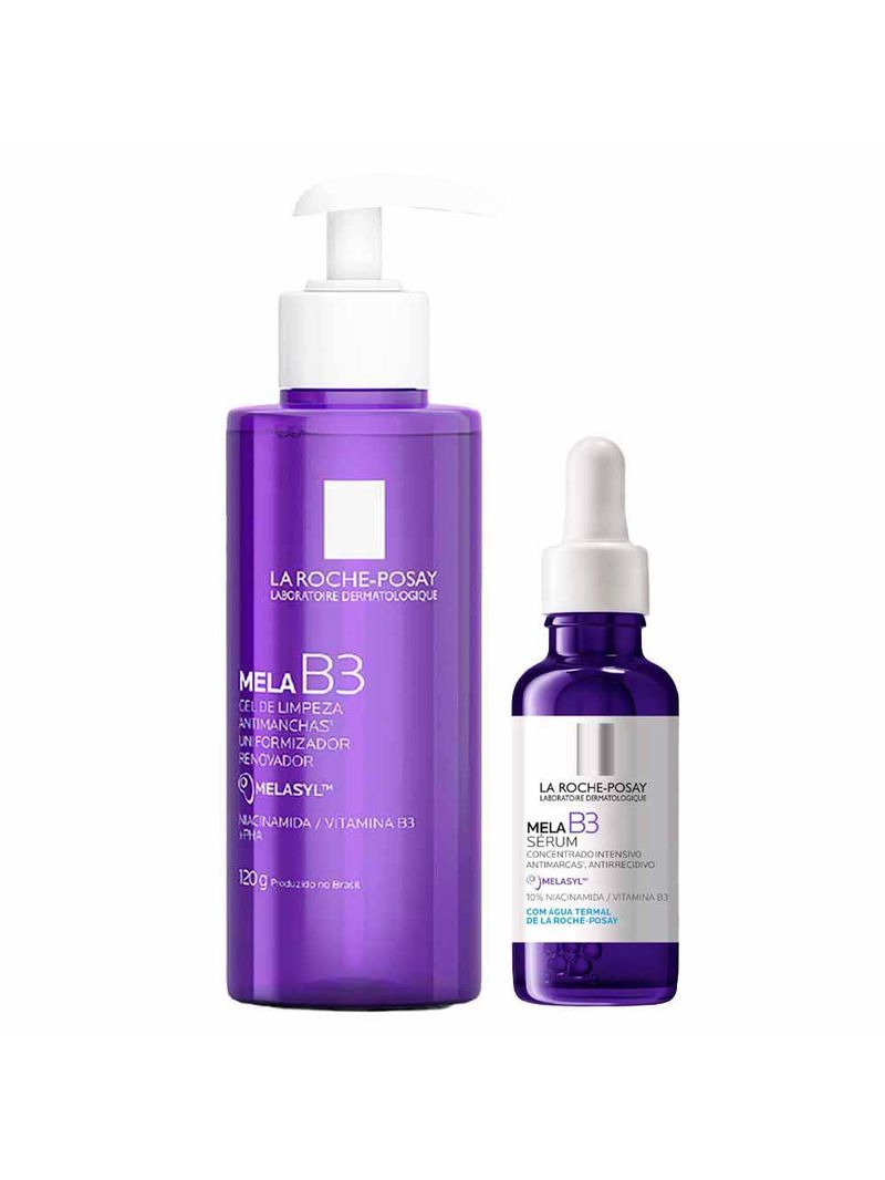 La roche-posay mela b3 kit - sérum facial + gel de limpeza