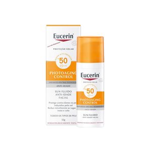 Protetor solar facial eucerin - sun fluido anti-idade creme facial fps50