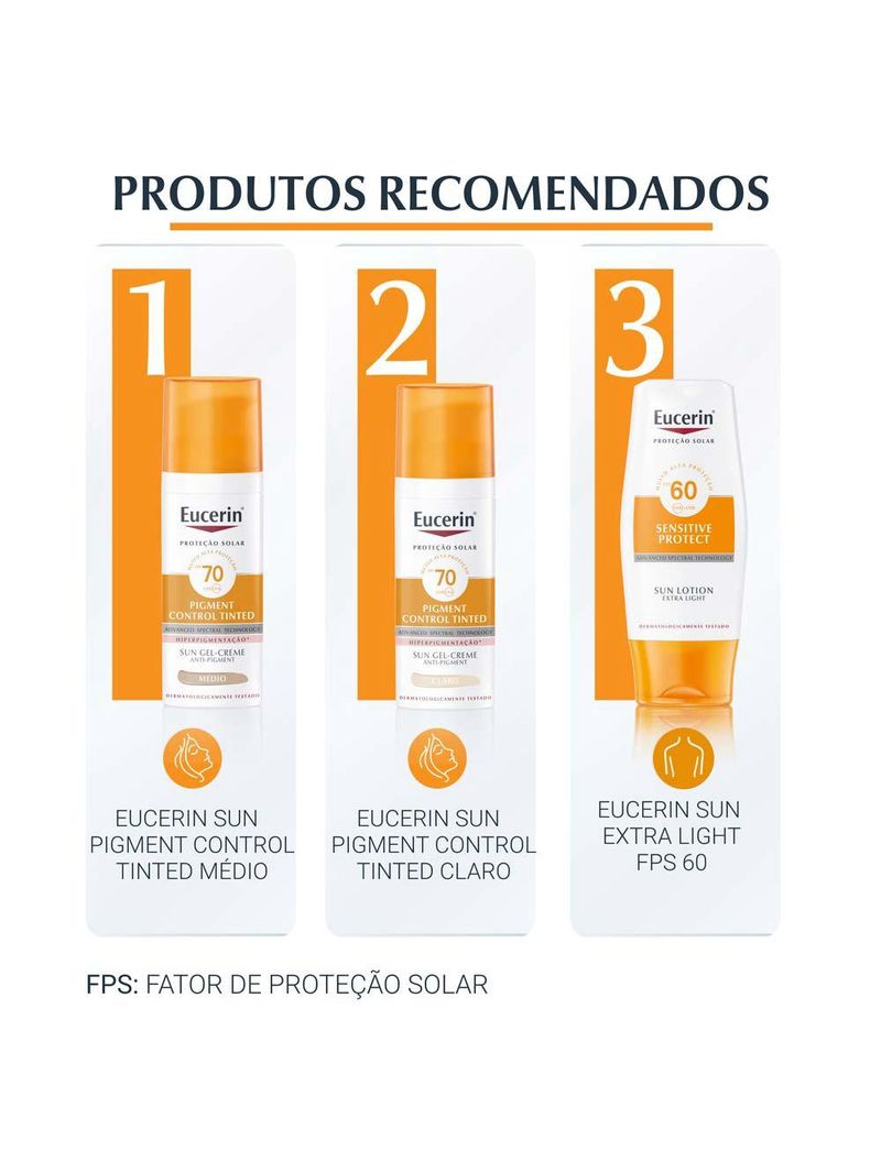 Protetor solar facial eucerin - sun fluido anti-idade creme facial fps50