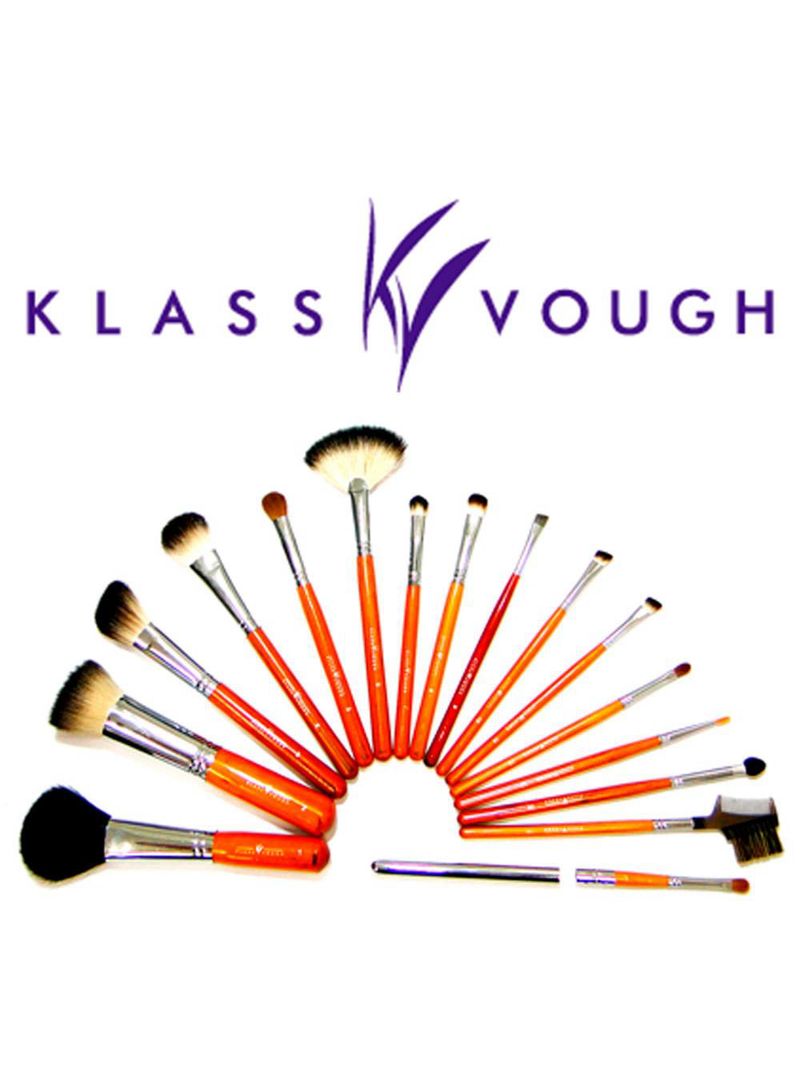 Pincel chanfrado para blush e contorno brown 3 facial klass vough - pincel profissional chanfrado para blush