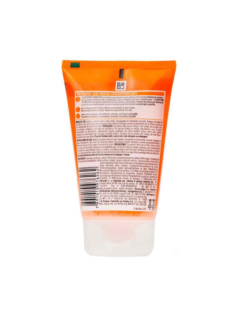 Gel esfoliante facial neutrogena acne proofing