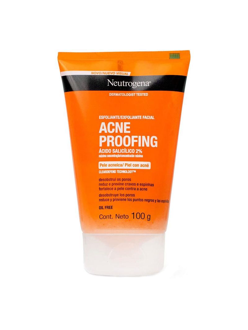 Gel esfoliante facial neutrogena acne proofing