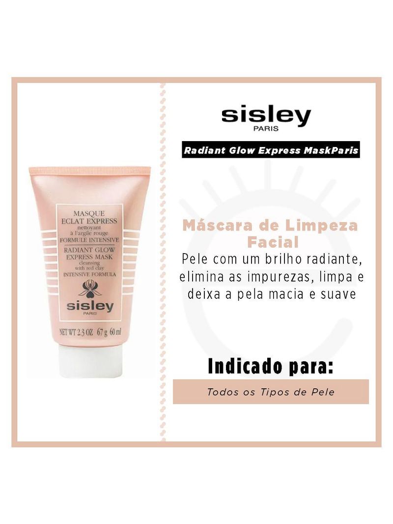 Máscara de limpeza facial sisley radiant glow express maskparis