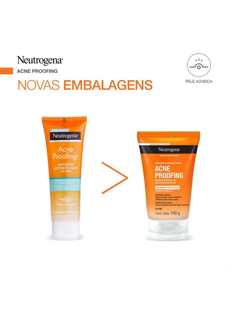 Gel esfoliante facial neutrogena acne proofing