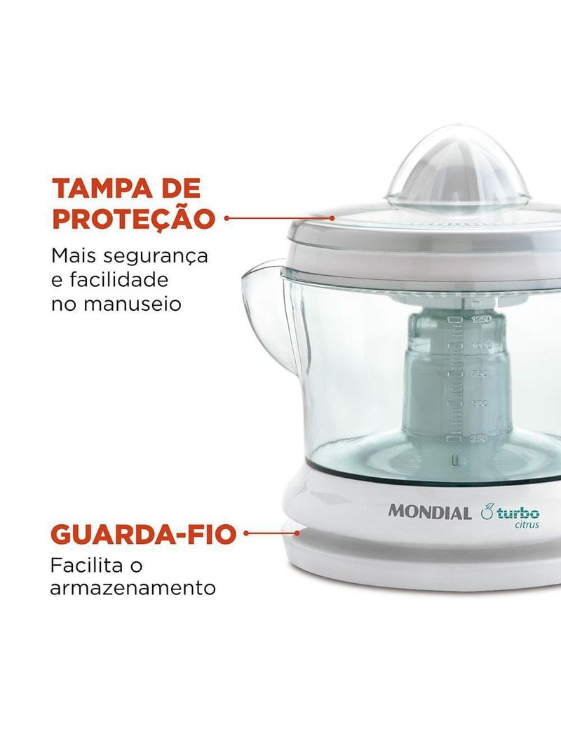 Espremedor de frutas mondial turbo citrus e-01 - branco