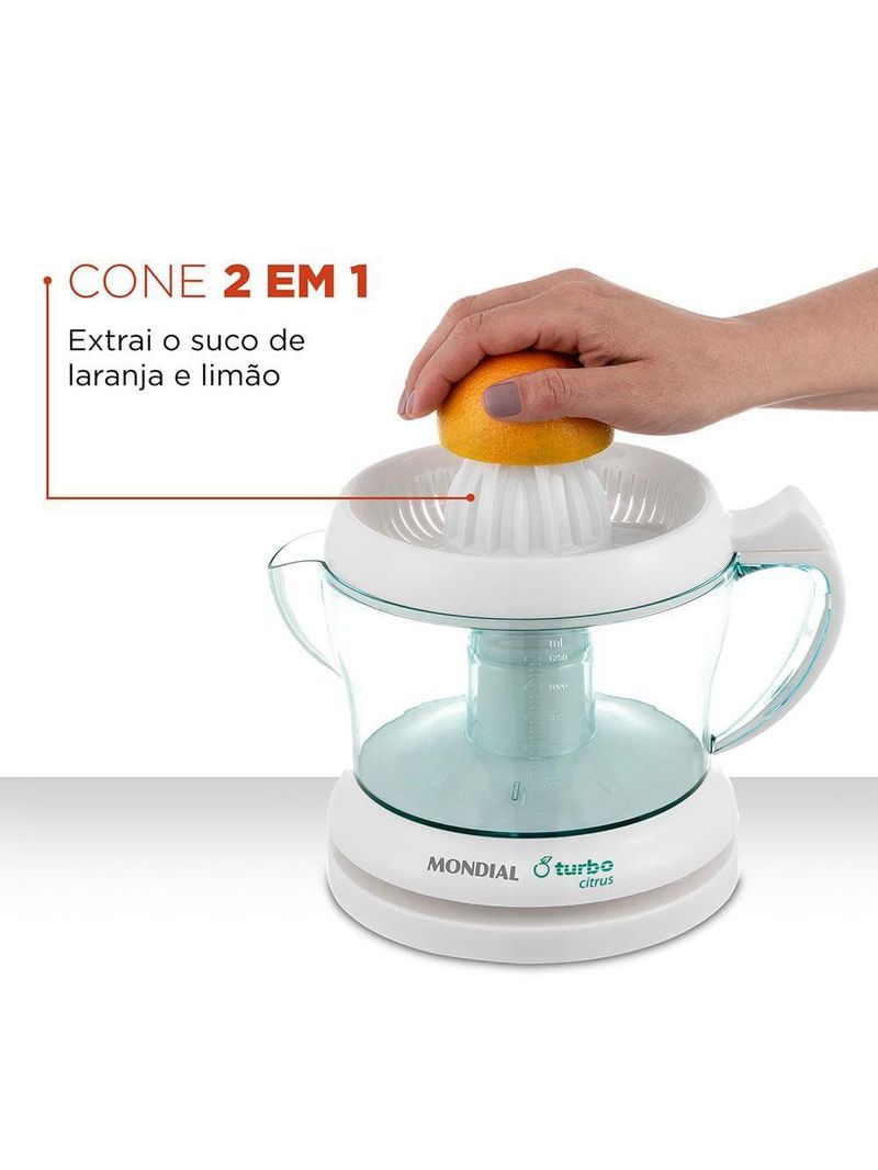 Espremedor de frutas mondial turbo citrus e-01 - branco