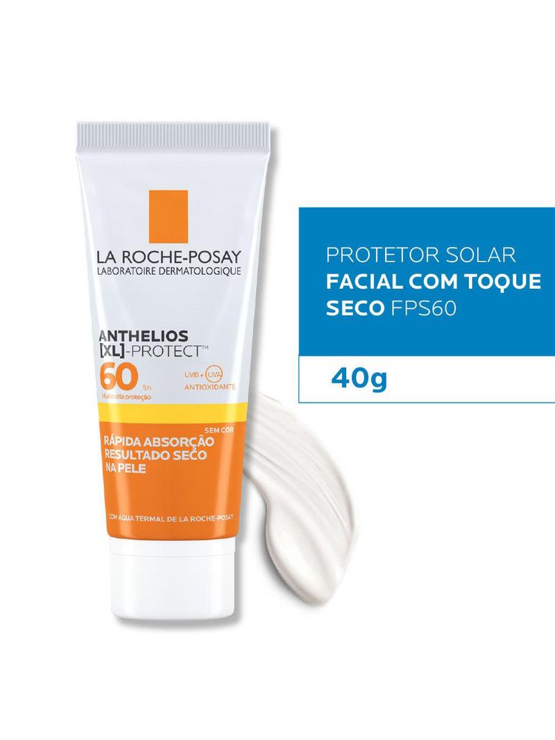 Protetor solar facial fps 60 para peles oleosas sem cor anthelios xl protect la roche-posay