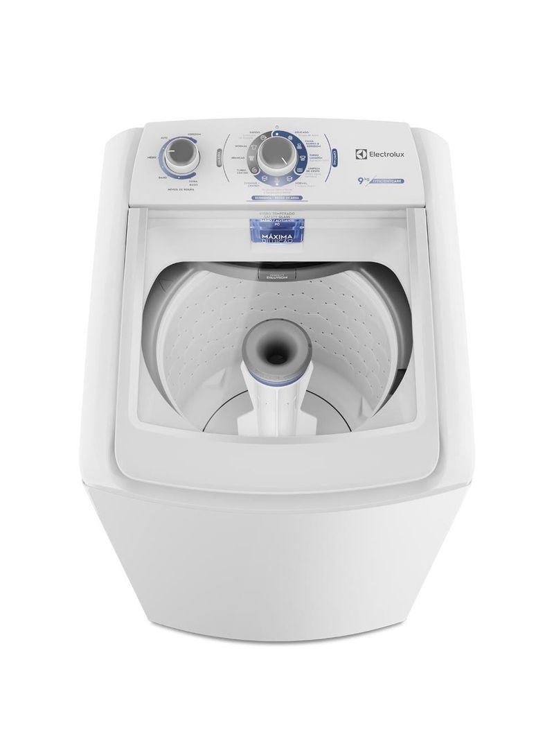 Máquina de lavar 9kg electrolux led09 efficient care turbo centrifugação branca