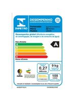 Máquina de lavar 9kg electrolux led09 efficient care turbo centrifugação branca