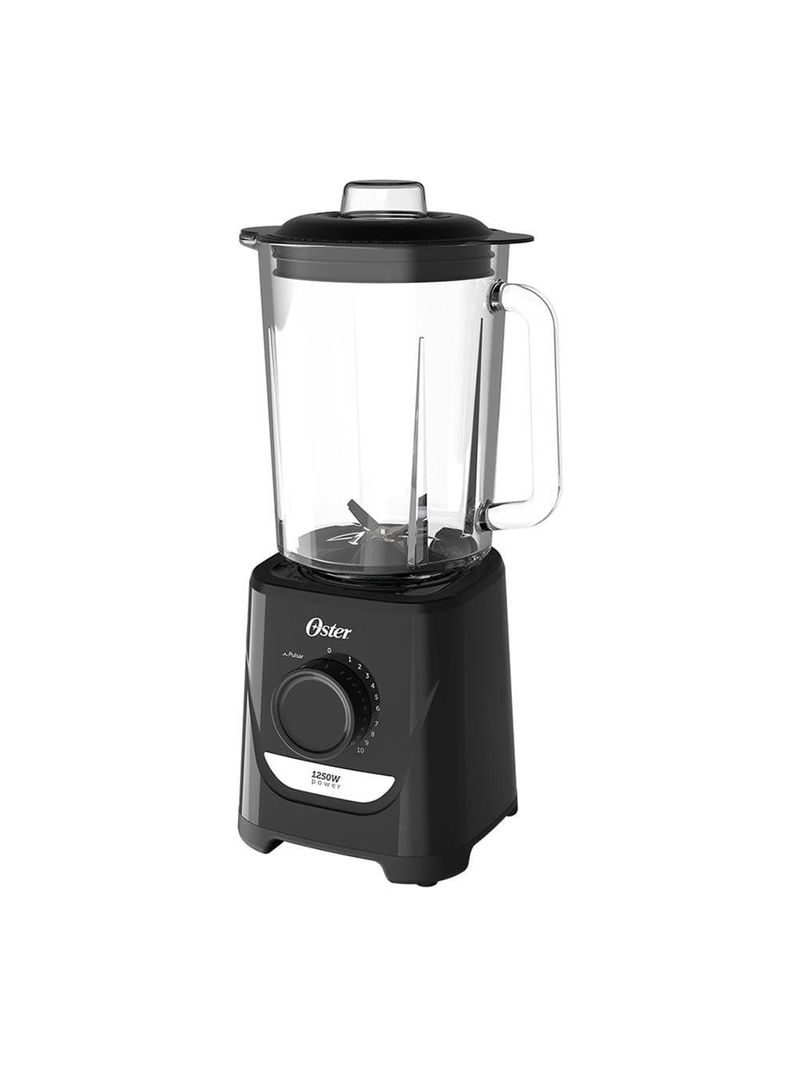 Liquidificador oster oliq520 preto com copo de vidro, 1250w e 10 velocidades