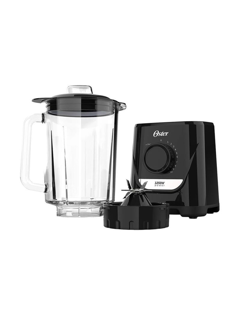 Liquidificador oster oliq520 preto com copo de vidro, 1250w e 10 velocidades