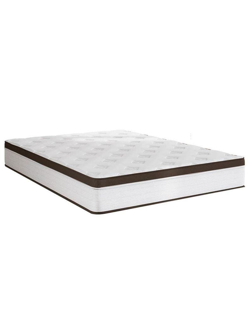Cama box baú queen size portobel noah ortopédico com molas ensacadas, eps e revestimento em poliéster 70x158x198cm - branco/marrom