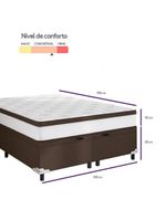 Cama box baú queen size portobel noah ortopédico com molas ensacadas, eps e revestimento em poliéster 70x158x198cm - branco/marrom