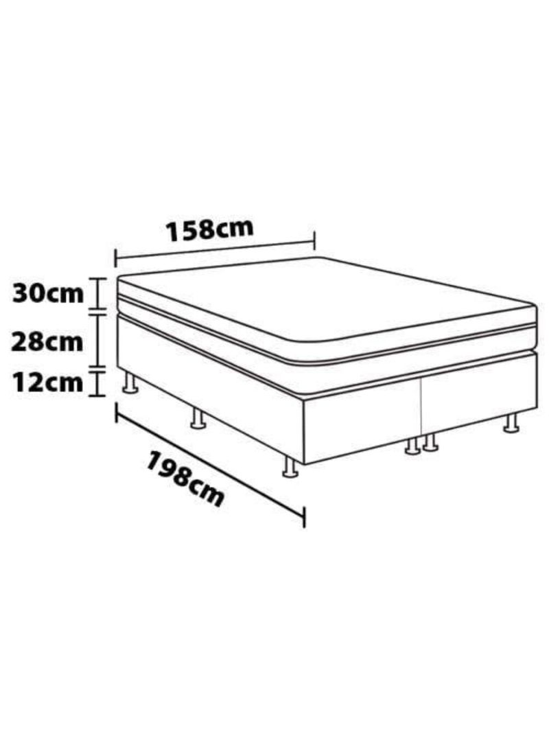 Cama box baú queen size portobel noah ortopédico com molas ensacadas, eps e revestimento em poliéster 70x158x198cm - branco/marrom