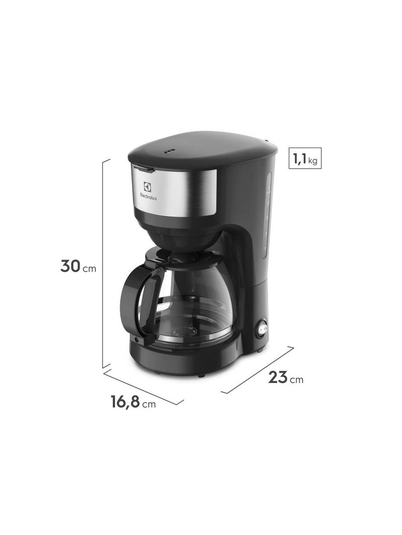 Cafeteira elétrica electrolux efficient ecm20 30 xícaras aço inox escovado/preto