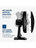 Ventilador de mesa 30cm mondial super power vsp-30-b 6 pás 3 velocidades - preto