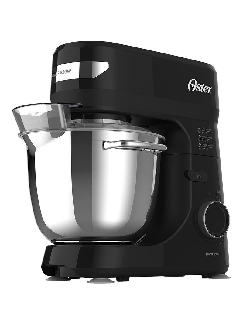 Batedeira planetária bowl inox iii oster obat641 850w 12 velocidades tampa antirrespingos