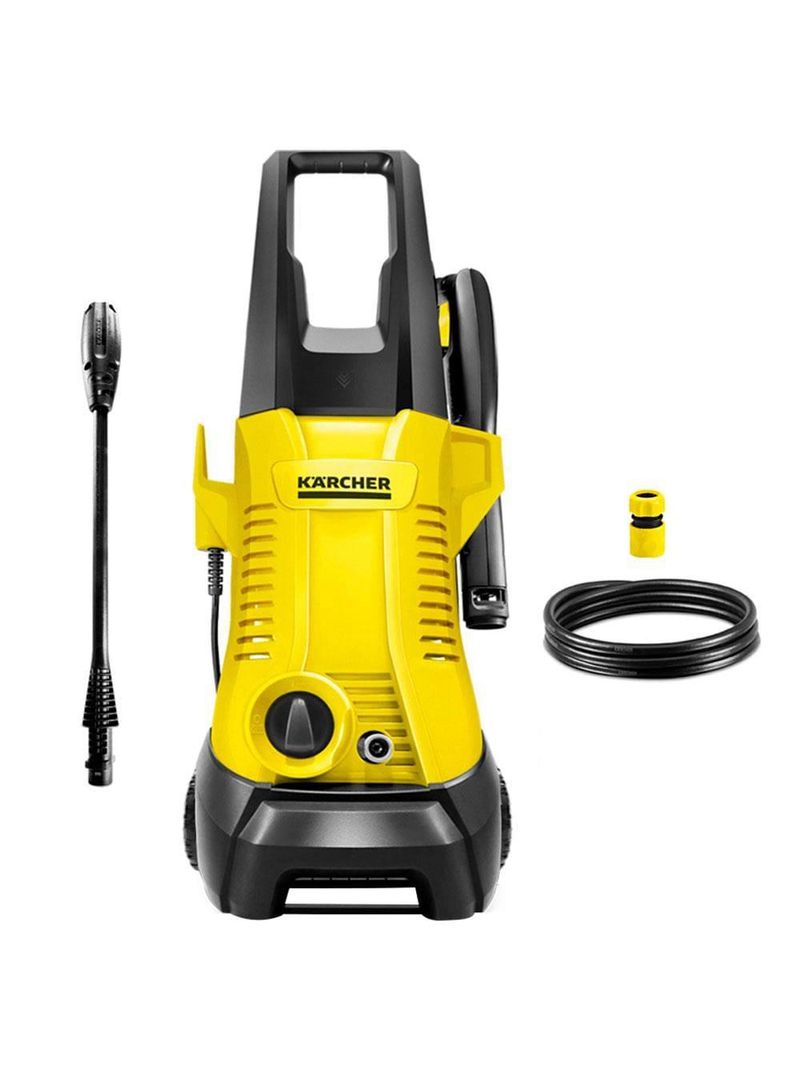 Lavadora de alta pressão karcher k2 plus 1740psi 1400w com lança de jato leque e mangueira de 3 metros - preta e amarela