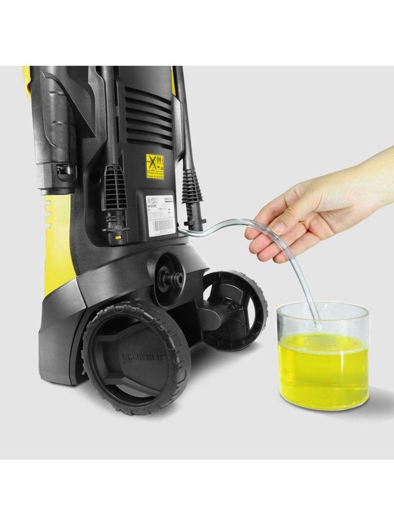 Lavadora de alta pressão karcher k2 plus 1740psi 1400w com lança de jato leque e mangueira de 3 metros - preta e amarela