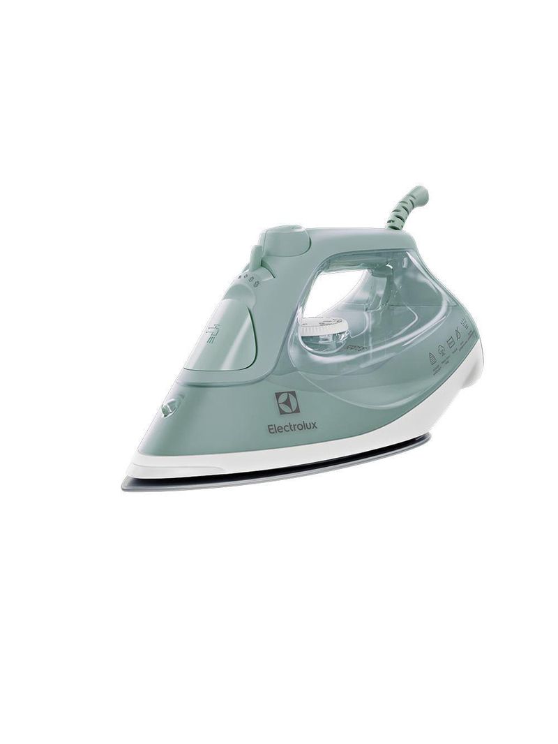 Ferro de passar a vapor e a seco electrolux experience care esi51 com powervapour, base glissium, spray de Água e vapor vertical – verde claro