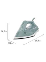 Ferro de passar a vapor e a seco electrolux experience care esi51 com powervapour, base glissium, spray de Água e vapor vertical – verde claro