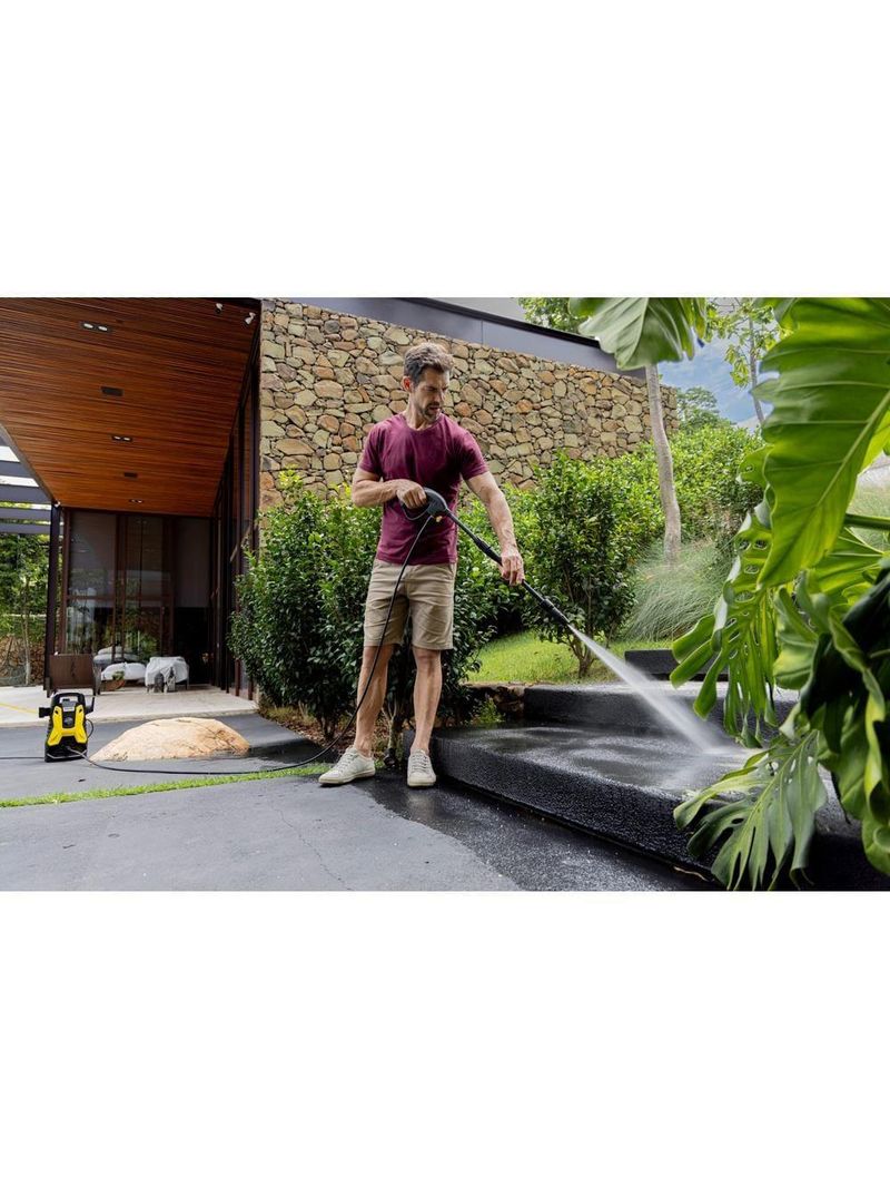 Lavadora de alta pressão karcher prática black 1400w 1500 psi amarela