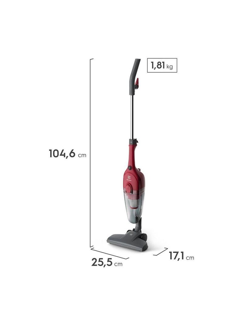 Aspirador de pó vertical 2 em 1 electrolux stk13 chili red 1100w vermelho