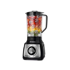 Liquidificador mondial turbo inox l1200 bi preto/inox 1200w com 12 velocidades