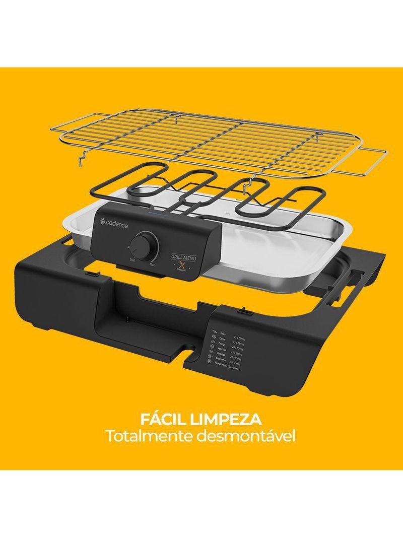 Churrasqueira Elétrica Cadence Grill Menu 220V