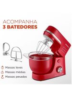 Batedeira planetária mondial bp-03 com 12 velocidades e 700w - vermelha