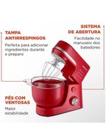 Batedeira planetária mondial bp-03 com 12 velocidades e 700w - vermelha