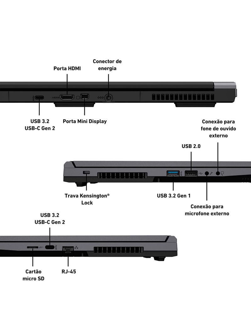 Notebook VAIO FH15 Intel® Core™ i7-13620H Linux NVIDIA  RTX 4050 32GB RAM 1TB SSD 15,6” Full HD WVA Wi-Fi 6 Cinza Escuro