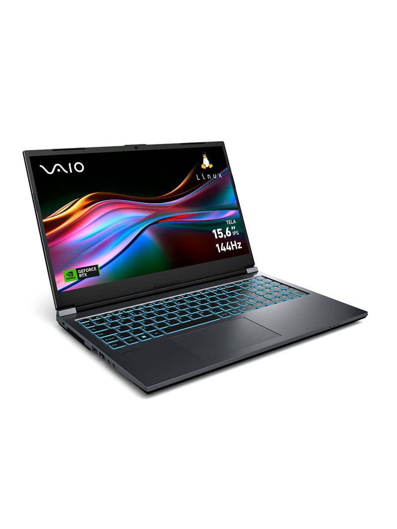 Notebook VAIO FH15 Intel® Core™ i7-13620H Linux NVIDIA  RTX 4050 32GB RAM 1TB SSD 15,6” Full HD WVA Wi-Fi 6 Cinza Escuro