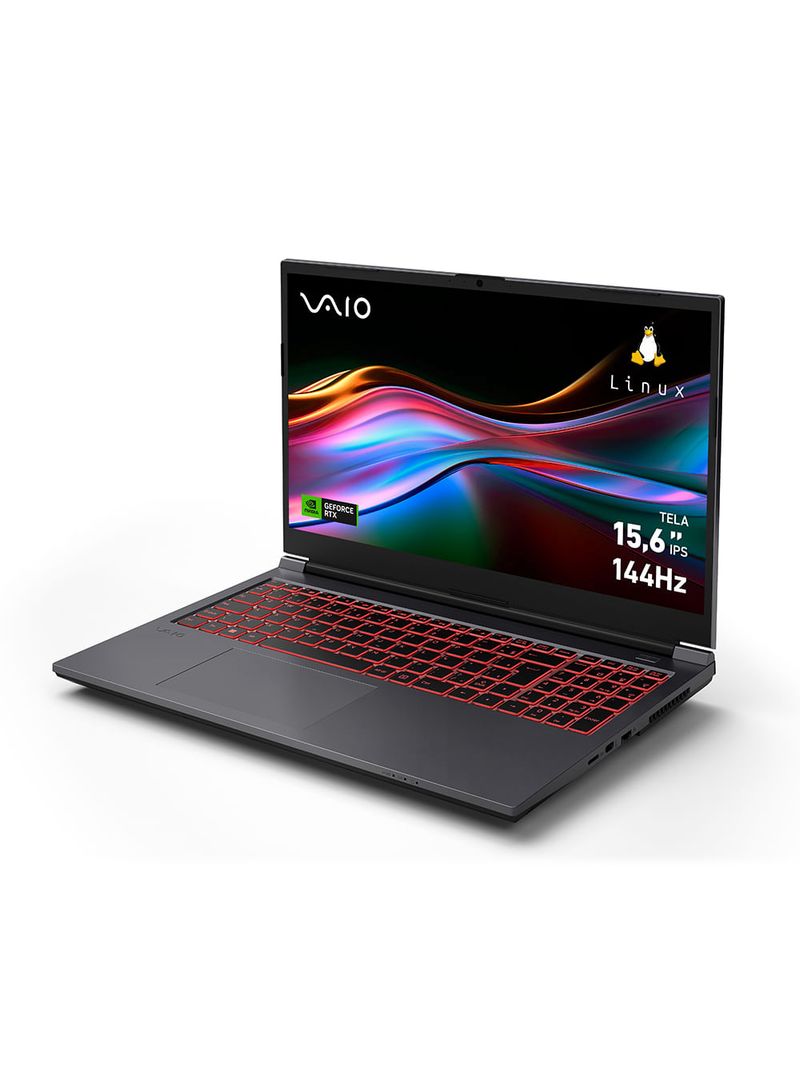 Notebook VAIO FH15 Intel® Core™ i7-13620H Linux NVIDIA  RTX 4050 32GB RAM 1TB SSD 15,6” Full HD WVA Wi-Fi 6 Cinza Escuro