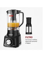 Liquidificador mondial turbo full black l900fb preto 900w com 5 velocidades