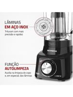 Liquidificador mondial turbo full black l900fb preto 900w com 5 velocidades