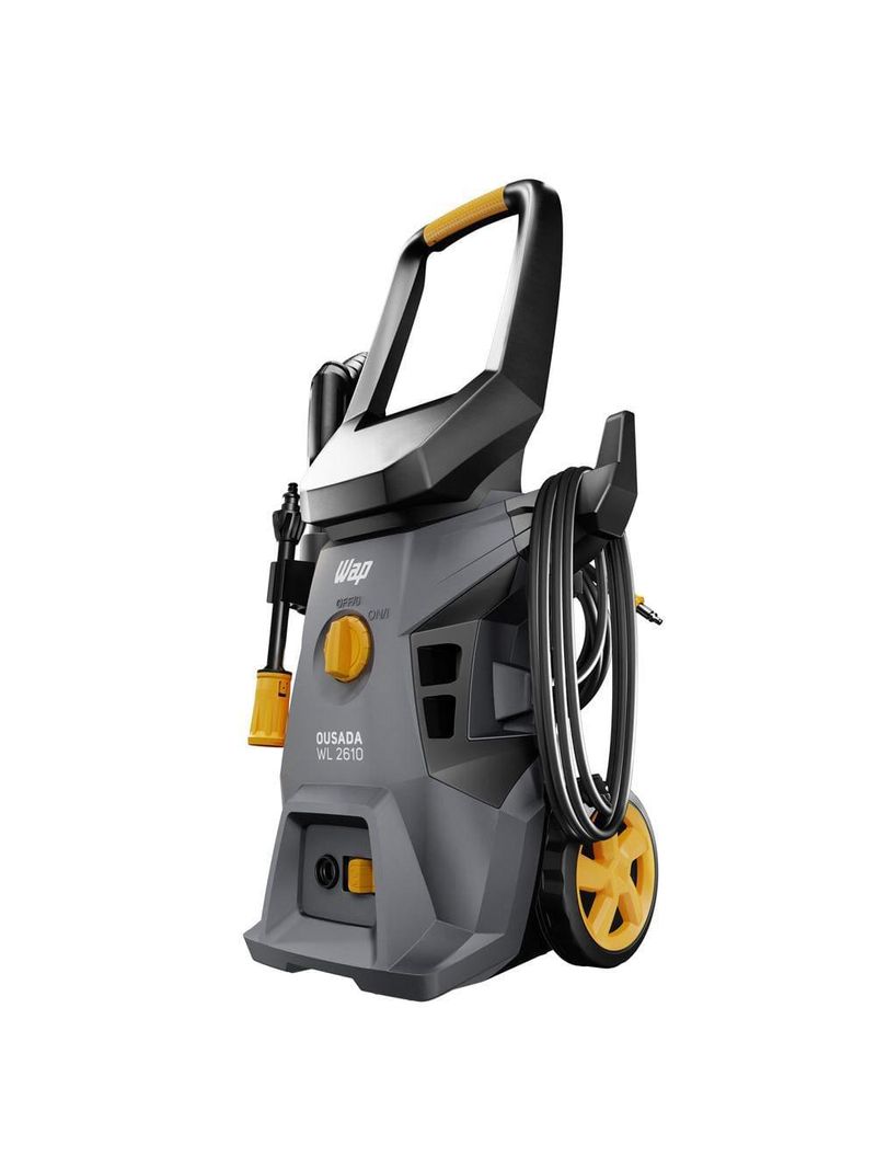 Lavadora de alta pressão wap ousada wl 2610 ultra 1750psi 1500w – cinza e amarelo