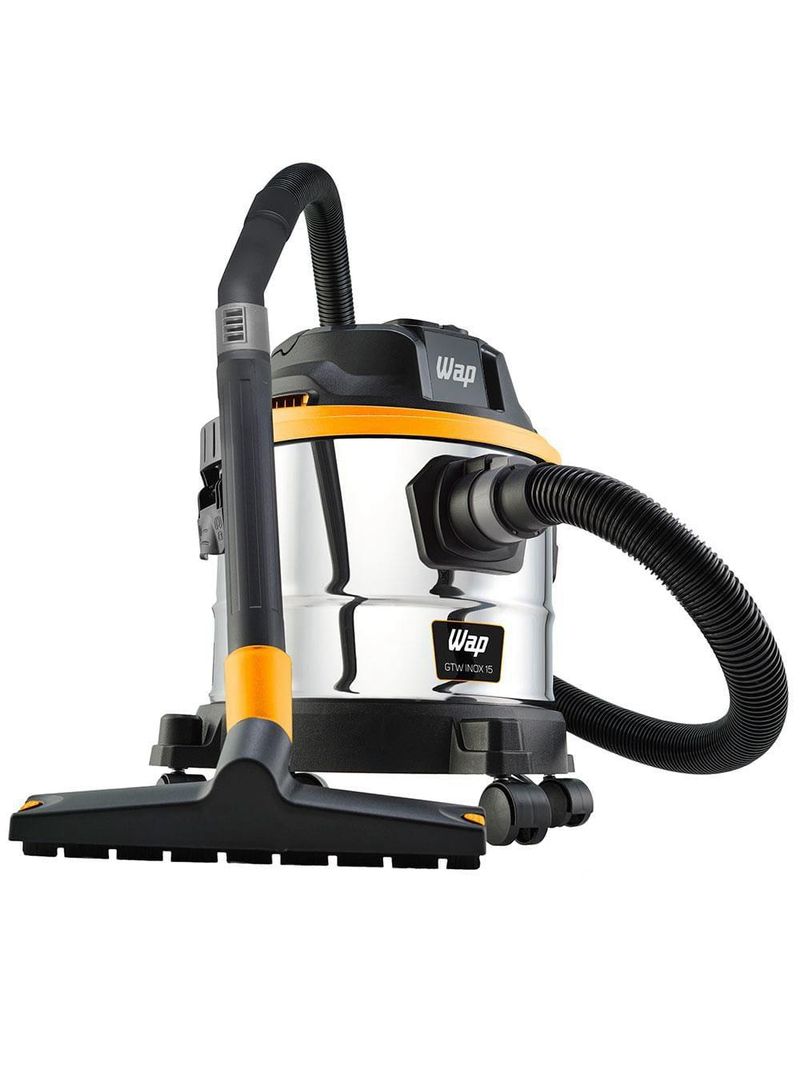 Aspirador de pó e Água wap gtw inox 15 1700w com bocal de sopro - preto/amarelo