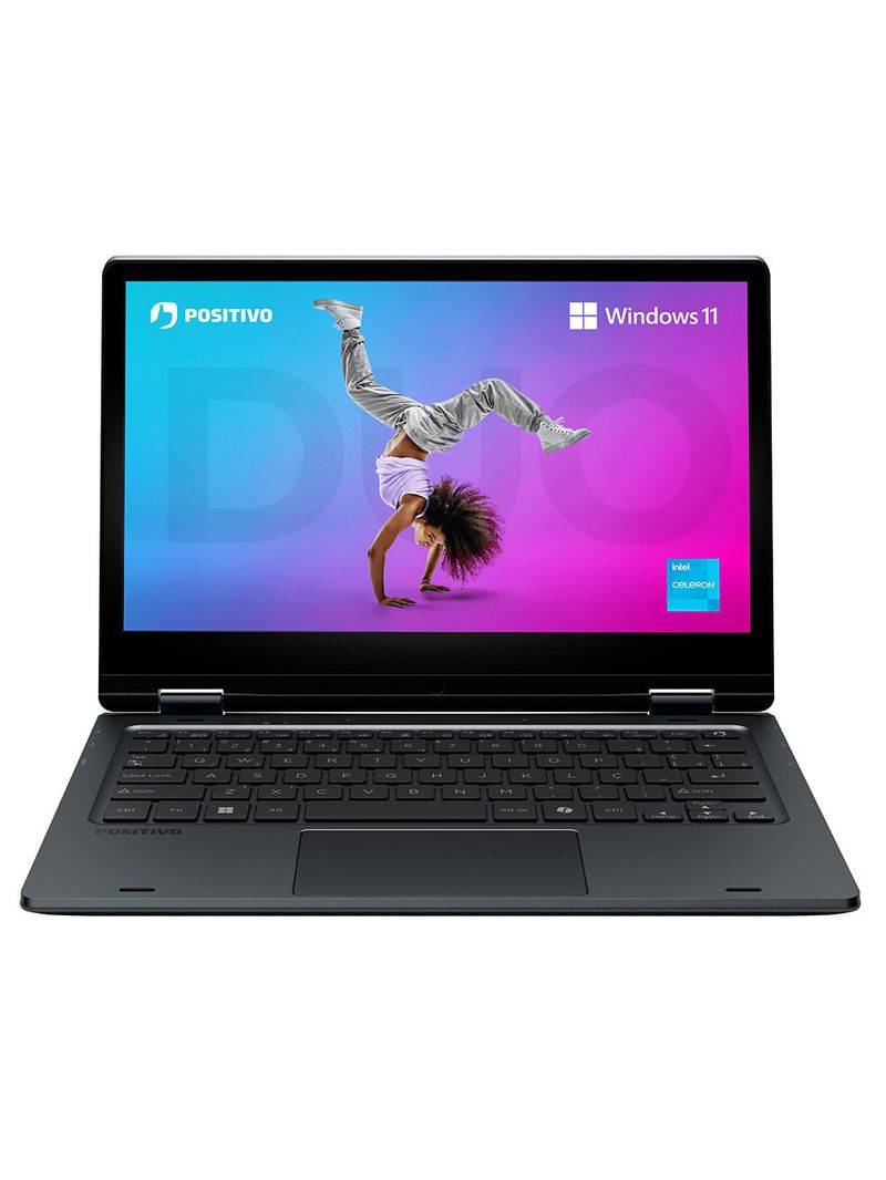 Notebook 2 em 1 Positivo Duo C8128E Intel® Celeron® N4500 Windows 11 Home 8GB RAM 128GB eMMC 11” LED HD IPS - Cinza