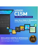 Notebook Positivo Vision C15M Intel® Celeron® N4500 Linux 8GB RAM 256GB eMMC 156" Full  HD IPS – Minitela - Cinza