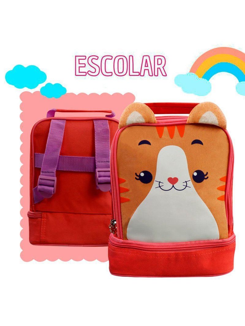 Lancheira Térmica Infantil Com Alça - Gato