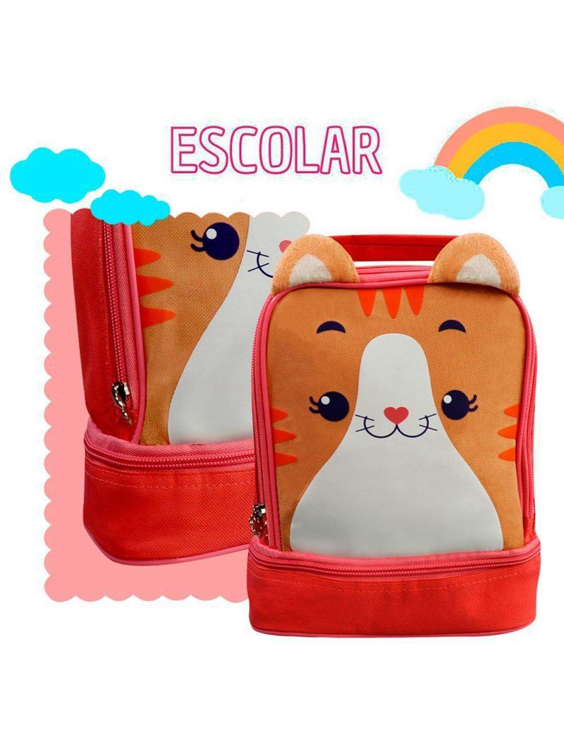 Lancheira Térmica Infantil Com Alça - Gato