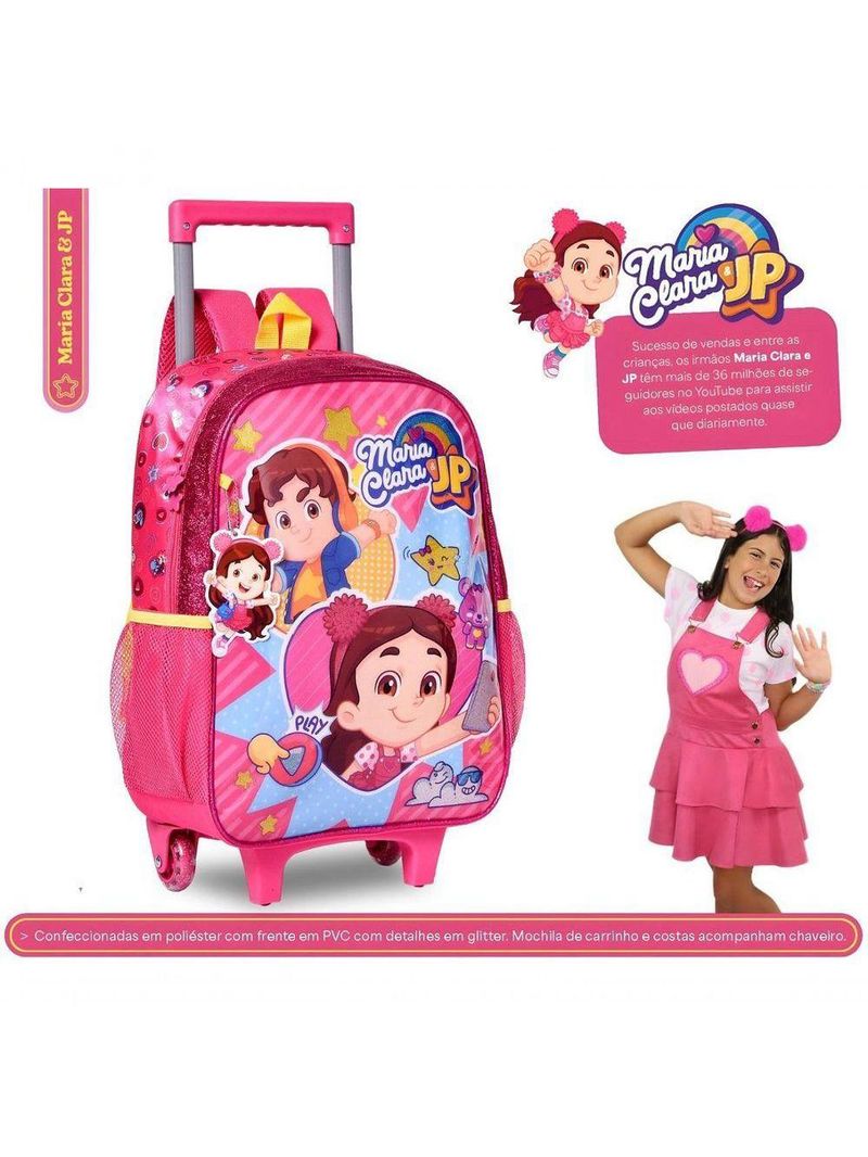 Mochila Rodinhas Maria Clara Jp Youtube Infantil Rosa Clio