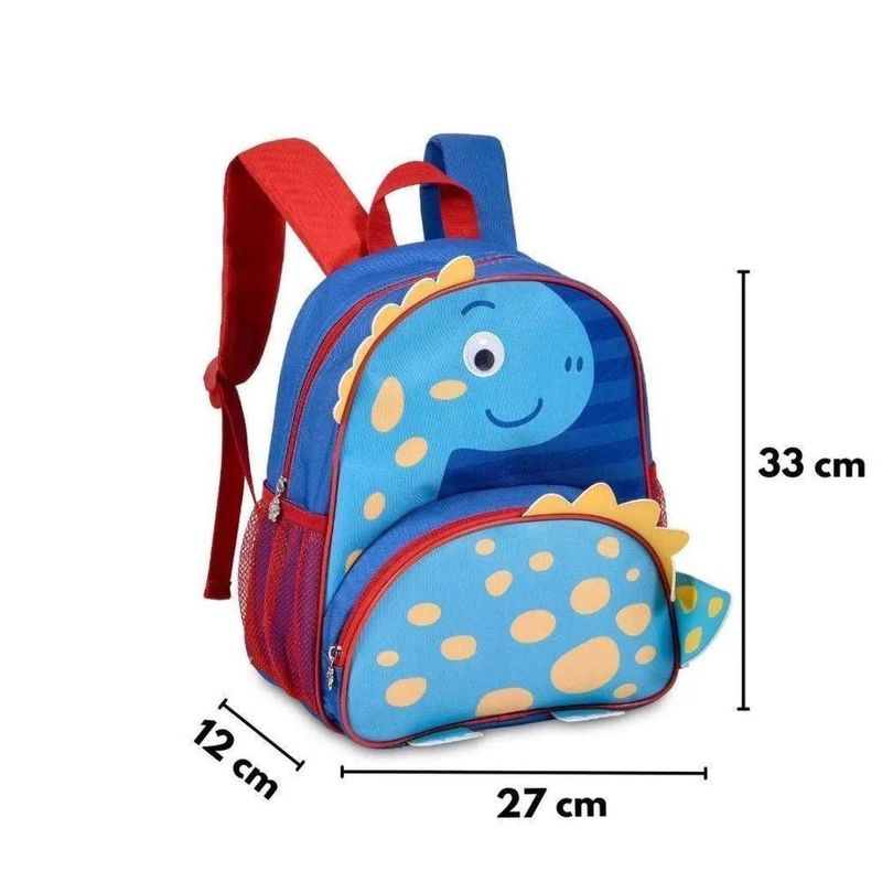 Mochila De Costas Dinossauro Azul Clio Pets 13 Cp24509d