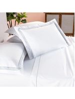 Jogo cama lençol trivio casal 400 fios bordado fronhas aba americana 4 peças branco