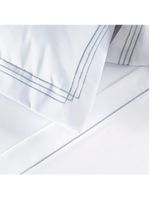 Jogo cama lençol trivio casal 400 fios bordado fronhas aba americana 4 peças branco